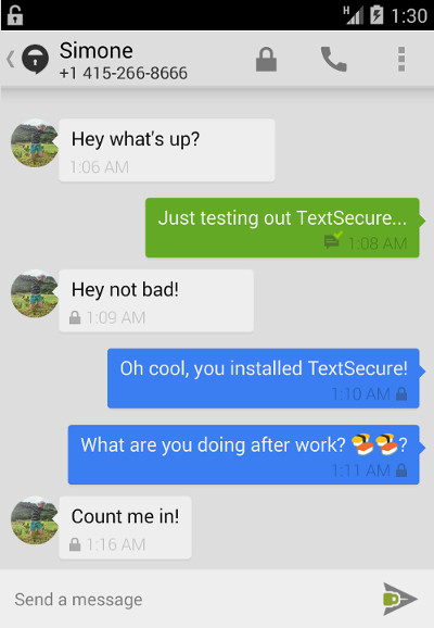 TextSecure Interface