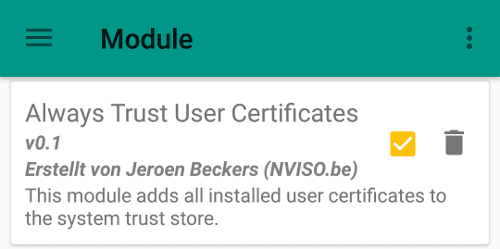 Trust User Certificate
