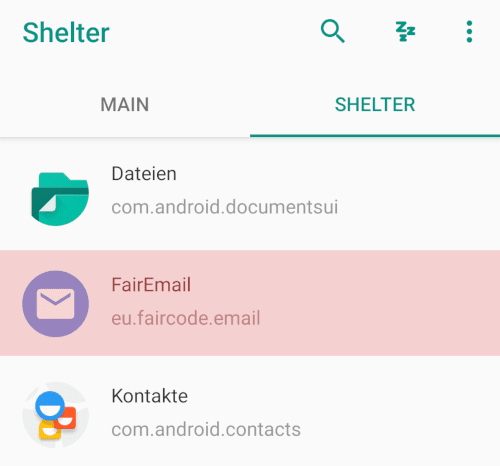 FairEmail in Shelter
