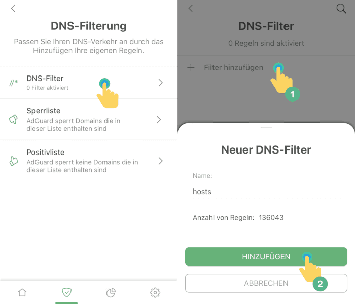 DNS-Filterliste